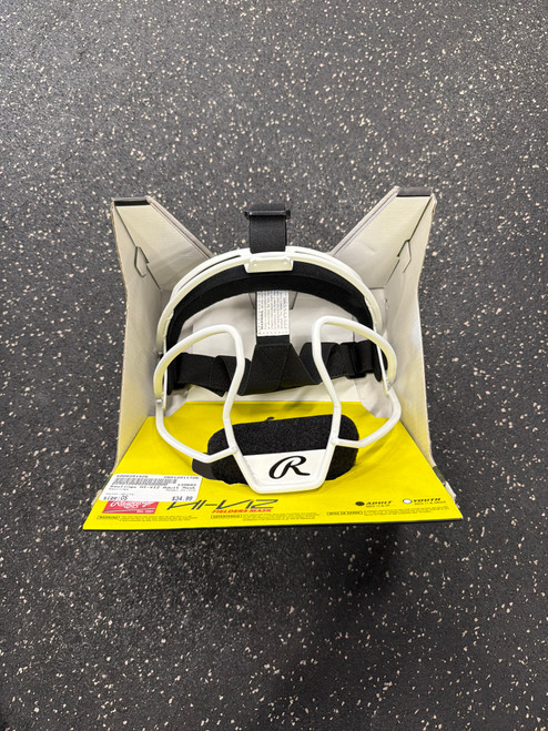 Vist Large View of Product Image Which is Used Rawlings HI-VIZ BB/SB Fielders Mask White One Size