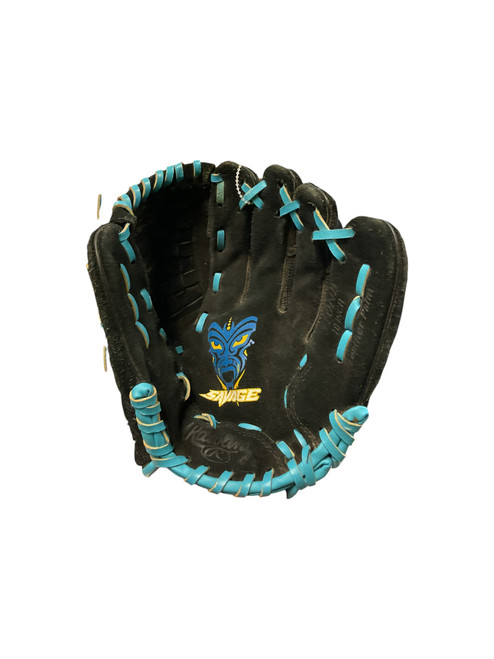 Vist Large View of Product Image Which is Used Rawlings SAVAGE BB/SB Glove RH Throw Black 10"