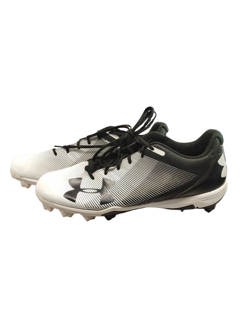 Vist Large View of Product Image Which is Used Under Armour BB/SB Cleats Black And White Senior 14