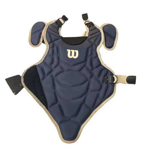 Vist Large View of Product Image Which is Used Wilson CHEST PROTECTOR Catchers Chest Protector Navy Blue Youth
