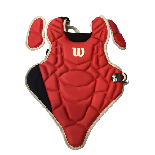 Vist Large View of Product Image Which is Used Wilson CHEST PROTECTOR Catchers Chest Protector Red Youth