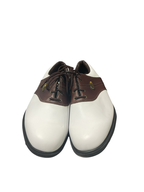 Vist Large View of Product Image Which is Used Foot Joy Mens Golf Shoes Brown And Black Senior 10.5