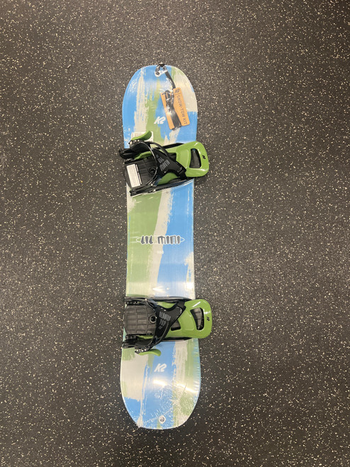 Vist Large View of Product Image Which is Used K2 LIL MINI SB NEW Boys Board/Binding Green And Royal Blue 100 cm