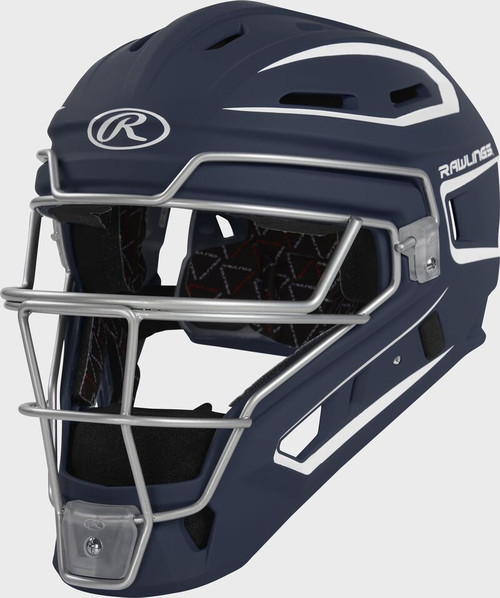 Vist Large View of Product Image Which is New RAWLINGS VELO2.0 MASK-JR NAVY/WHITE