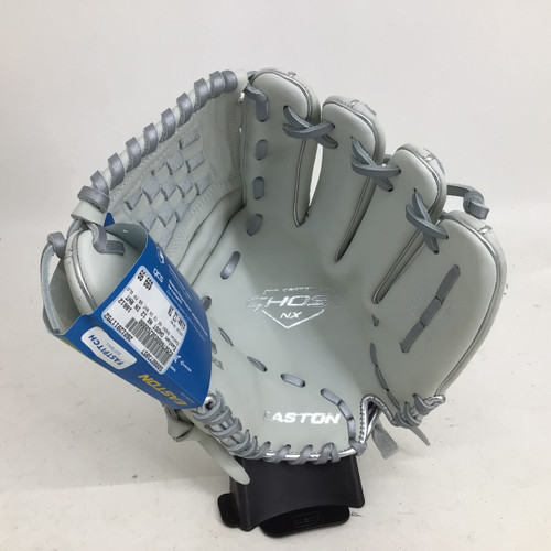 Vist Large View of Product Image Which is Used Easton GHOST NX 12 IN RHT SB FP GLOVE RH Throw Fastpitch Gloves Grey 12"