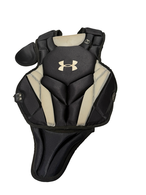 Vist Large View of Product Image Which is Used Under Armour Converge Victory Series UACPCC4-YVS Youth NOCSAE Baseball Catchers Chest Protector Black