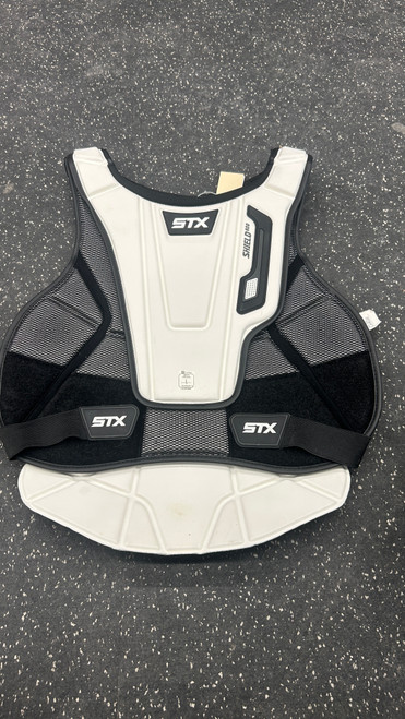 Vist Large View of Product Image Which is Used STX SHIELD 600 LAX Goalie Chest M White LG