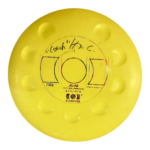 Vist Large View of Product Image Which is Used CHING JUJU Disc Golf Putter Yellow