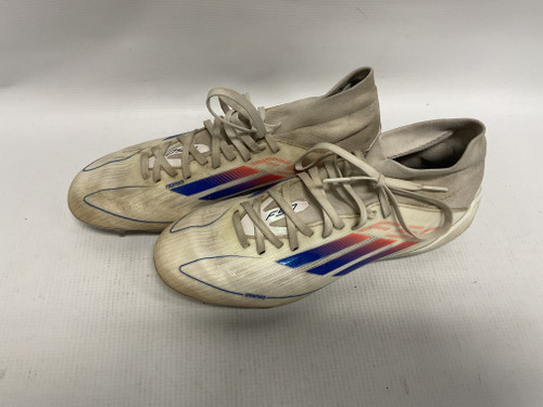 Vist Large View of Product Image Which is Used Adidas Soccer Cleats White Senior 8