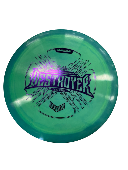 Vist Large View of Product Image Which is Used Innova DESTOYER Disc Golf Driver Green