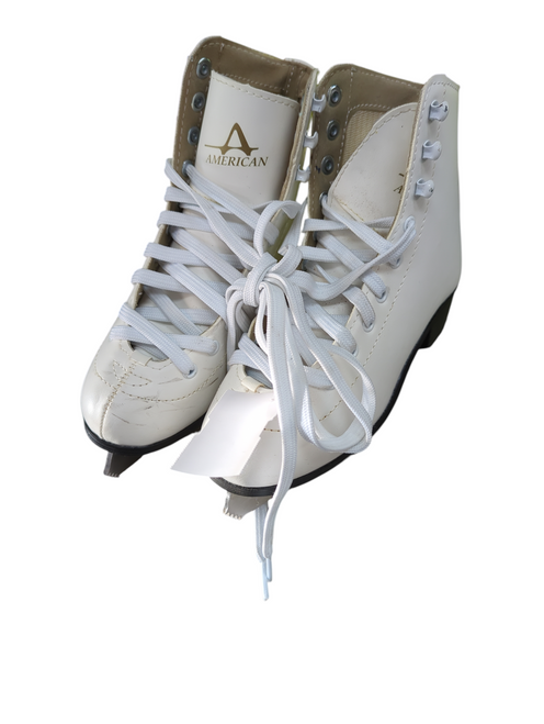 Vist Large View of Product Image Which is Used American Athletic AMERICAN FIGURE SKATE SZ 3 Girls Figure Skate White Junior 03