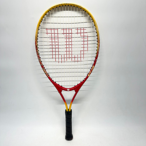 Vist Large View of Product Image Which is Used Wilson US OPEN 23 Junior Tennis Racquet Red 23"