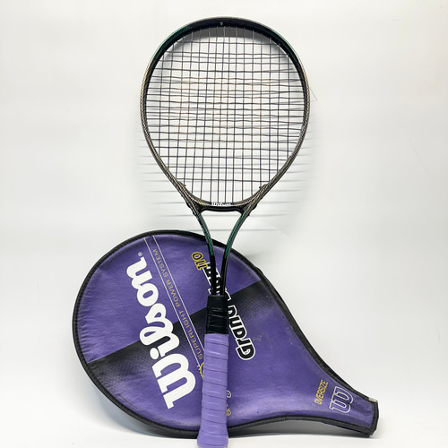 Vist Large View of Product Image Which is Used Wilson COURT E/X Adult Tennis Racquet Black 4 1/4"