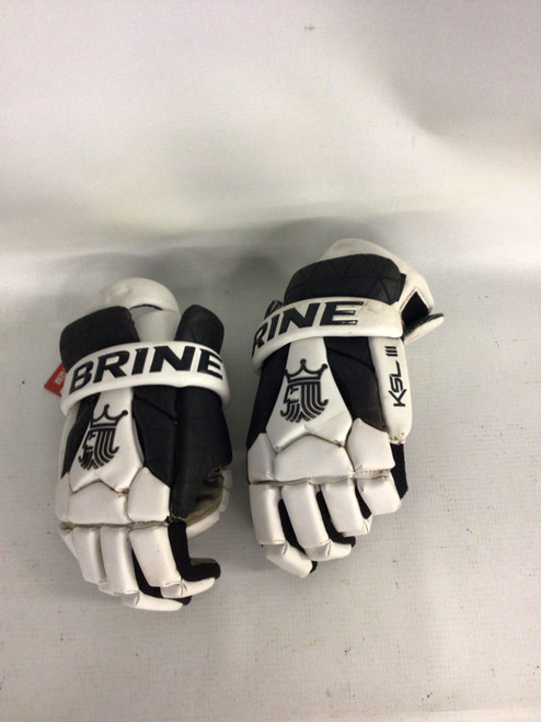 Vist Large View of Product Image Which is Used Brine KSL Lacrosse Gloves Junior Black 12"