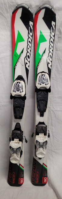Vist Large View of Product Image Which is Used Nordica DOBERMAN Boys DH Ski/Binding Grey 90 cm