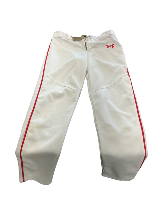 Vist Large View of Product Image Which is Used Under Armour BASEBALL PANTS WHITE BB/SB Pant Boys White MD