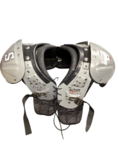 Vist Large View of Product Image Which is Used Schutt Y FLEX Football Shoulder Pads Grey Small