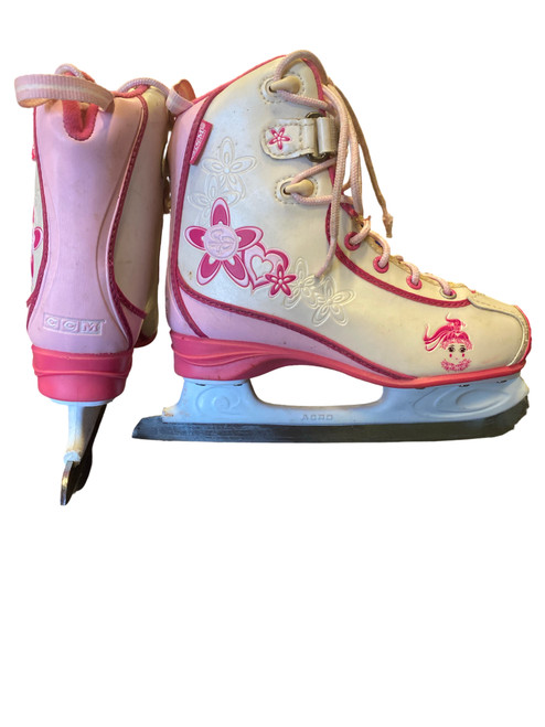 Vist Large View of Product Image Which is Used CCM PINK Girls Figure Skate White Junior 02