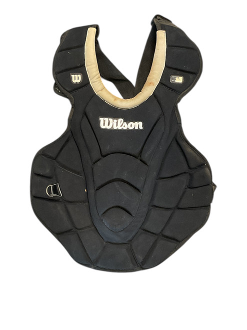 Vist Large View of Product Image Which is Used Wilson YTH CHEST Catchers Chest Protector Black Youth