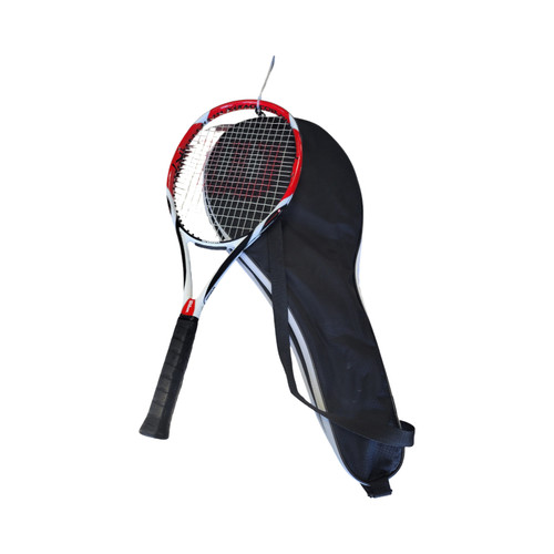 Vist Large View of Product Image Which is Used Wilson K FACTOR BOLD Adult Tennis Racquet Red 4 1/4"