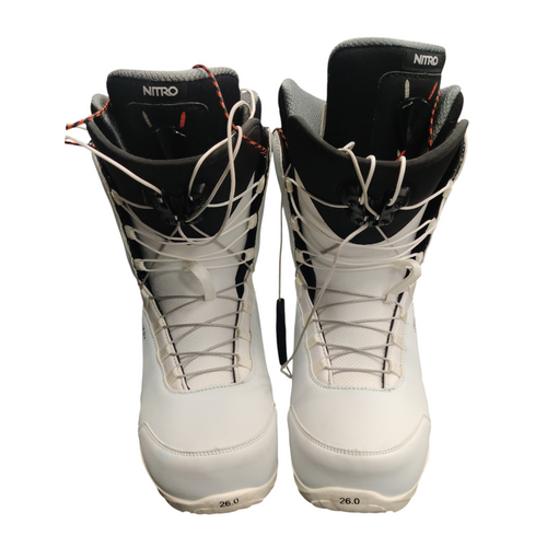 Vist Large View of Product Image Which is Used Nitro SCALA TLS Womens Snowboard Boots White Senior 8.5