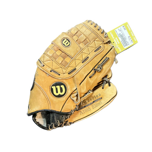 Vist Large View of Product Image Which is Used Wilson WILSON A1665 ELITE 5 RHT BB/SB Glove RH Throw Brown 13"