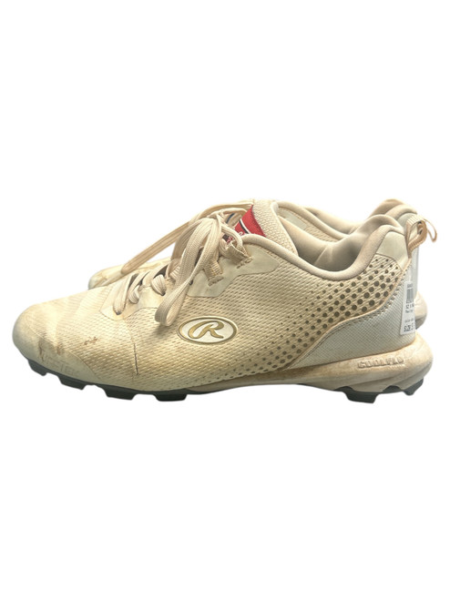 Vist Large View of Product Image Which is Used Rawlings COOLFLO BB/SB Cleats White Senior 9