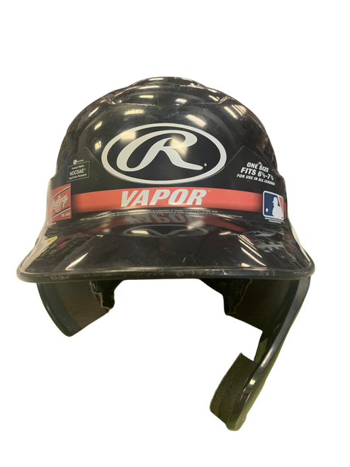 Vist Large View of Product Image Which is Used Rawlings CFLAP Batting Helmet w/Mask Black One Size