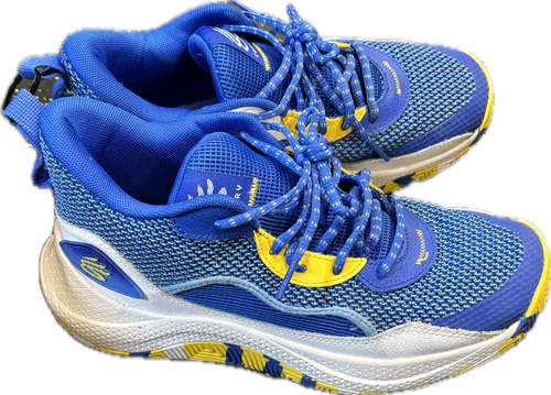Vist Large View of Product Image Which is Used Under Armour Basketball Shoes Royal Blue Senior 8