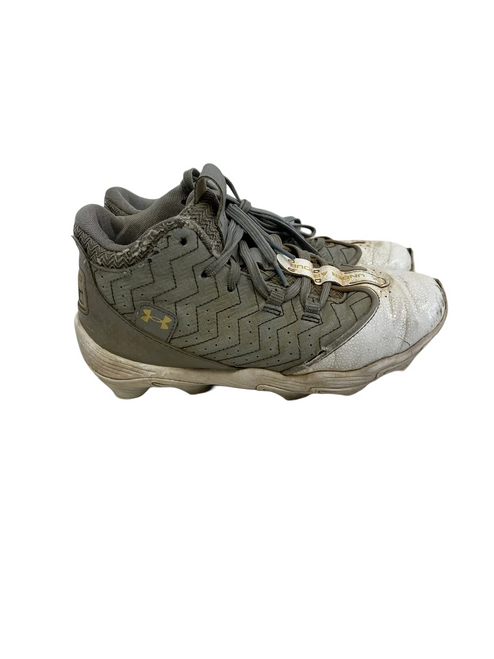 Vist Large View of Product Image Which is Used Under Armour Harper Jr 5 Grey Baseball Cleats 
