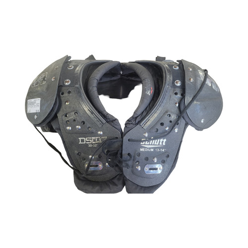Vist Large View of Product Image Which is Used Schutt DS FLEX YOUTH SHOULDER PADS FB Shoulder Pads Black MD