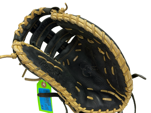 Vist Large View of Product Image Which is Used Rawlings GG ELITE GGE130SPBFB Leather Baseball First Base Mitt RH Throw Black 13"