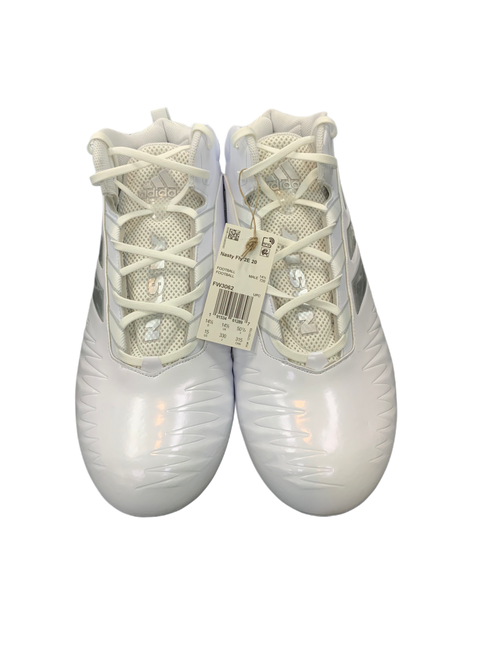 Vist Large View of Product Image Which is Used Adidas Nasty Fly 2E Adult FB Cleats White Senior 15