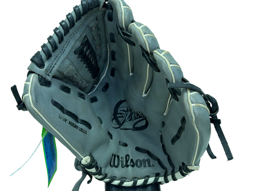 Vist Large View of Product Image Which is Used Wilson Siren A500 A05RF18115 Leather Fastpitch Softball Glove RH Throw Grey 11 1/2"