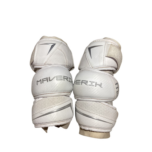 Vist Large View of Product Image Which is Used Maverik M6 Lacrosse Arm Pads/Guards White MD