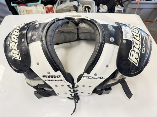 Vist Large View of Product Image Which is Used Riddell WARRIOR II 13-14IN FB Shoulder Pads White LG