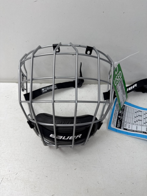 Vist Large View of Product Image Which is Used Bauer PROFILE II Hockey Wire Mask Grey SM