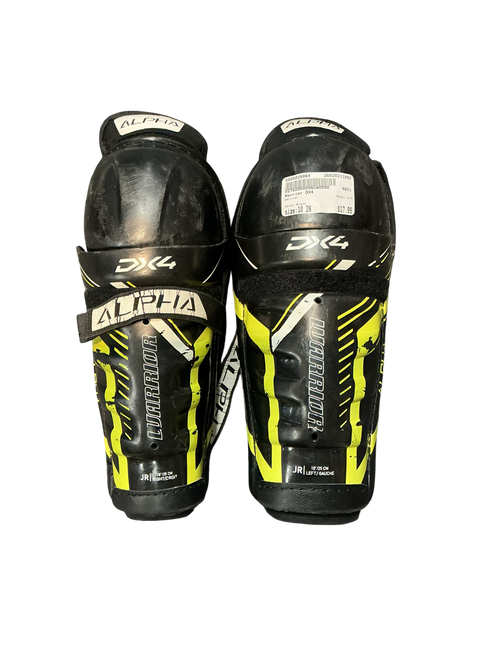 Vist Large View of Product Image Which is Used Warrior DX4 Junior Shin Guards Black 10"