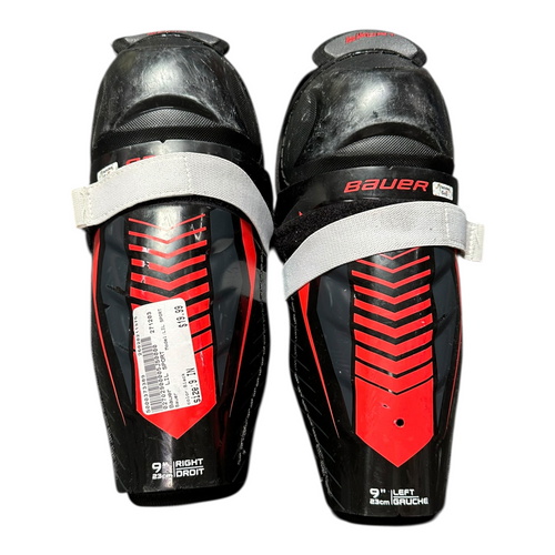 Vist Large View of Product Image Which is Used Bauer LIL SPORT Youth Shin Guards Black 9"