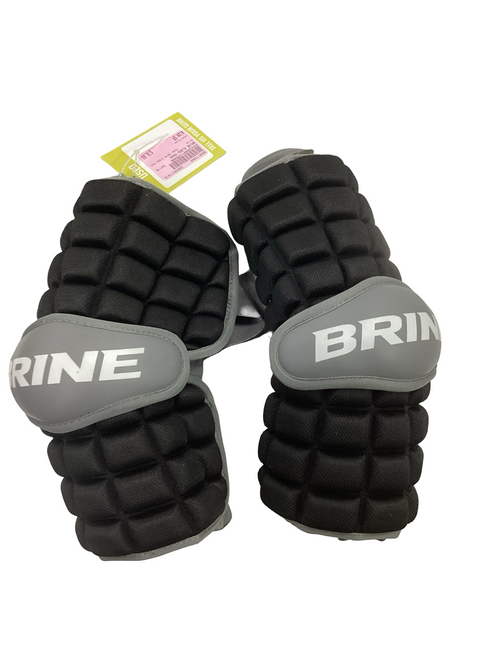 Vist Large View of Product Image Which is Used Brine BRINE ELBOW PADS Lacrosse Arm Pads/Guards Black Senior