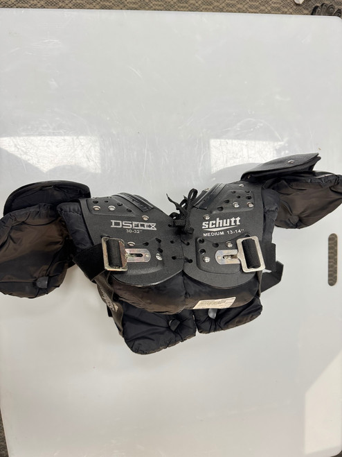 Vist Large View of Product Image Which is Used Schutt DS FLEX FB Shoulder Pads Black MD