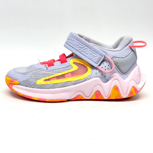 Vist Large View of Product Image Which is Used Nike Basketball Shoes Y Grey And Pink Youth 13.5