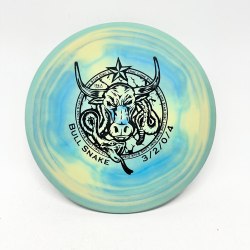 Vist Large View of Product Image Which is Used Lone Star Disc V2 BULL SNAKE Disc Golf Putter Green 173g