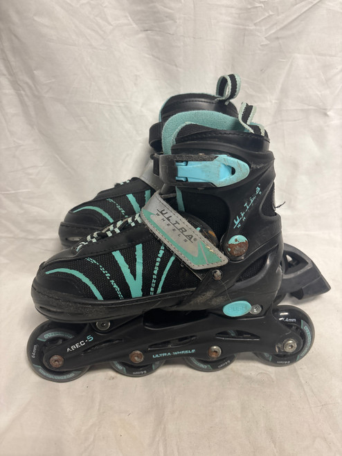 Vist Large View of Product Image Which is Used Ultra Wheels ADJUSTABLE INLINE SKATES Child Rec Fitness Skates Black Adjustable