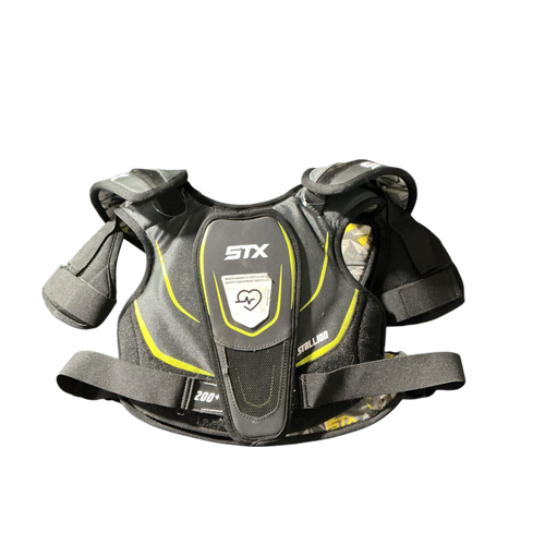 Vist Large View of Product Image Which is Used STX STALLION 200 Lacrosse Shoulder Pads Black LG