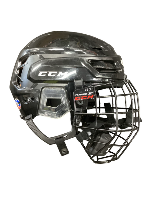 Vist Large View of Product Image Which is Used CCM TACKS 710 Helmet Cage Combo Black LG