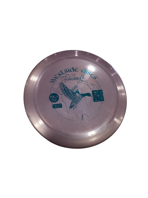 Vist Large View of Product Image Which is Used Westside WORLD Disc Golf Driver Purple 162g