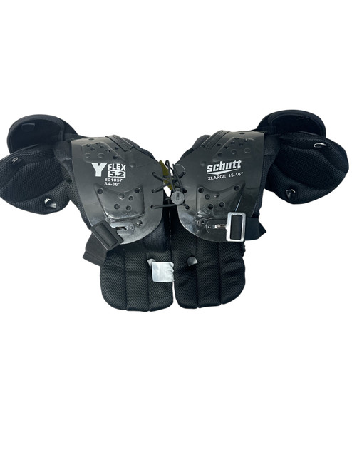 Vist Large View of Product Image Which is Used Schutt Y FLEX 5.2 YTH FB Shoulder Pads Black XL