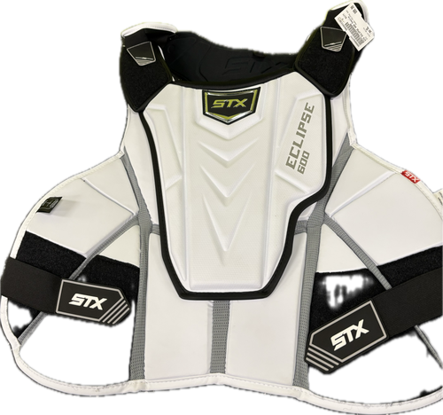 Vist Large View of Product Image Which is Used STX ECLIPSE 600 Lacrosse Shoulder Pads White XL