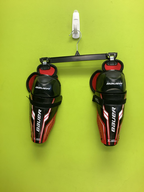 Vist Large View of Product Image Which is Used Bauer LEGACY Youth Shin Guards Black 9"